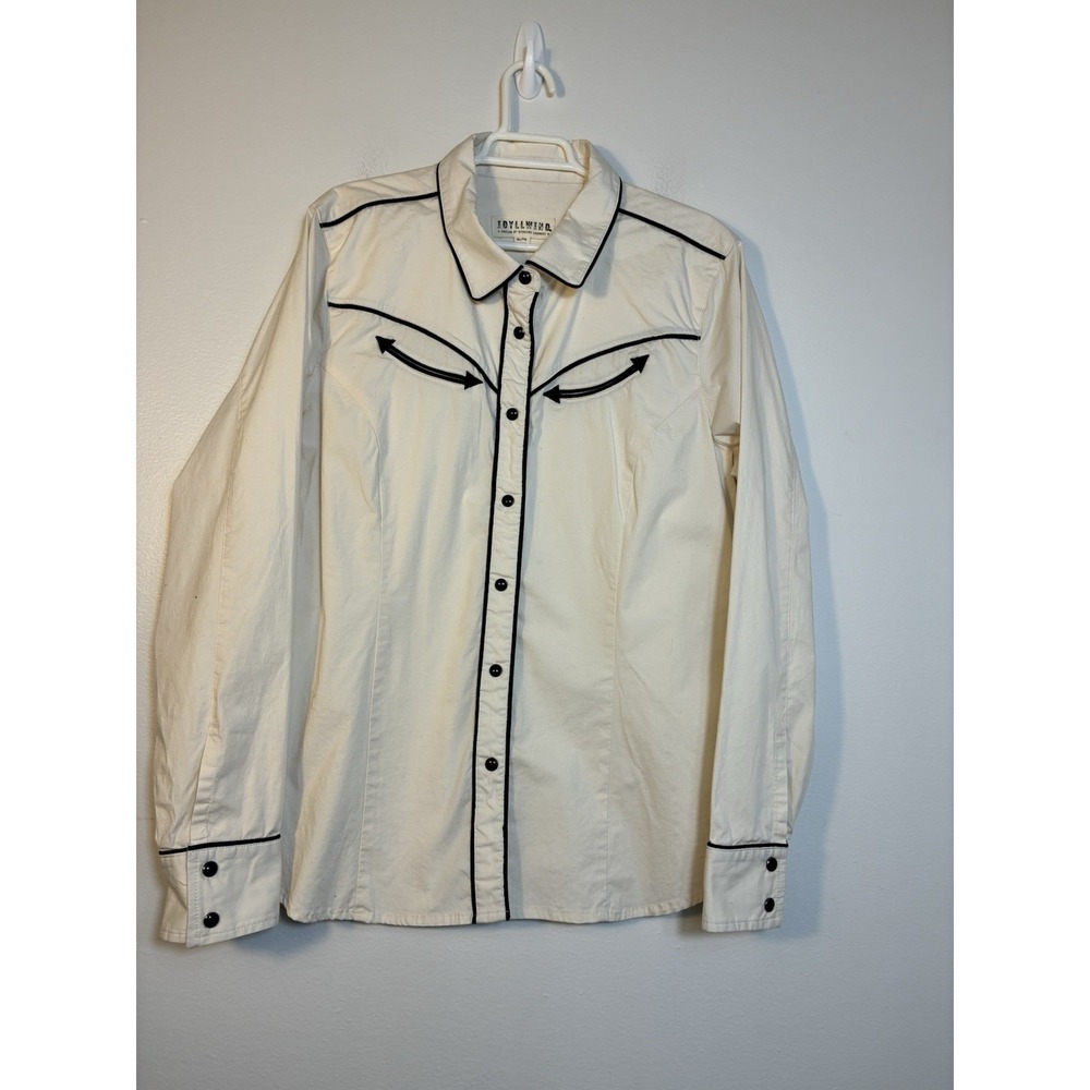 idyllwind by miranda lambert Western Pearl Snap Shirt Women's XL Cream Cowgirl